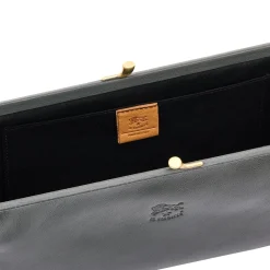 Manuela Women's clutch bag in leather color grafite