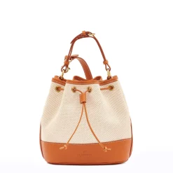 Marini Women's bucket bag in fabric color natural / caramel