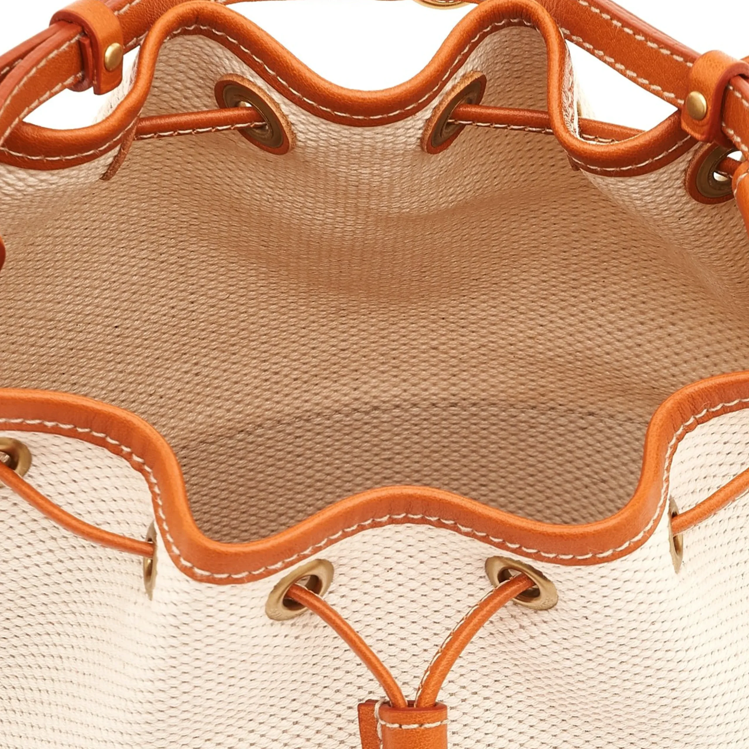 Marini Women's bucket bag in fabric color natural / caramel