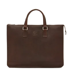 Meleto Men's briefcase in vintage leather color coffee