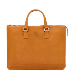 Meleto Men's briefcase in vintage leather color natural
