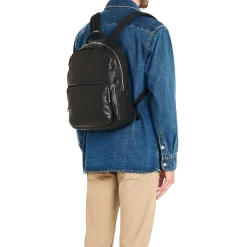Meleto Men's backpack in leather color black