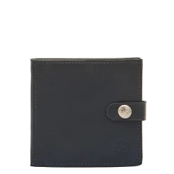 Men's bi-fold wallet in leather color blue
