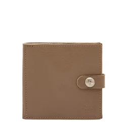 Men's bi-fold wallet in leather color light grey