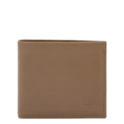 Men's bi-fold wallet in leather color light grey