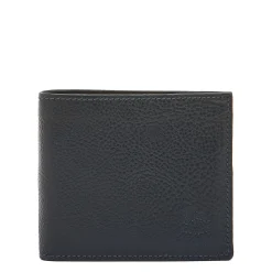 Men's bi-fold wallet in leather color blue