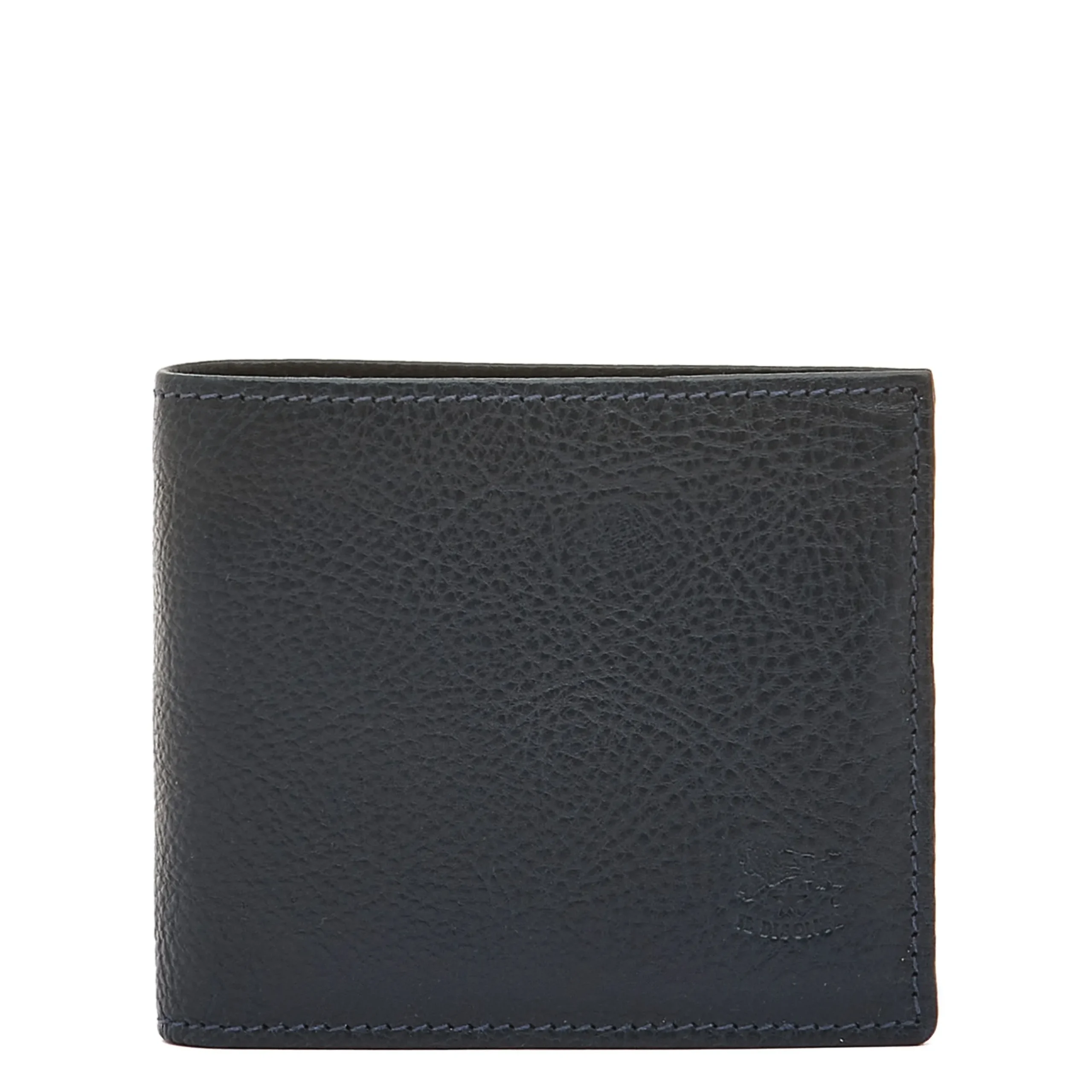 Men's bi-fold wallet in leather color blue