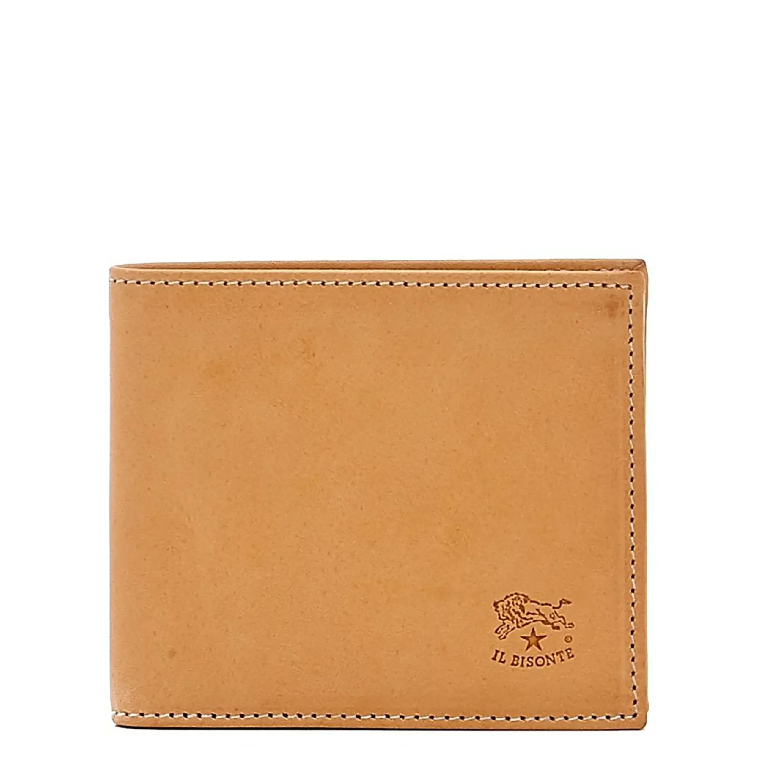 Men's bi-fold wallet in leather color natural