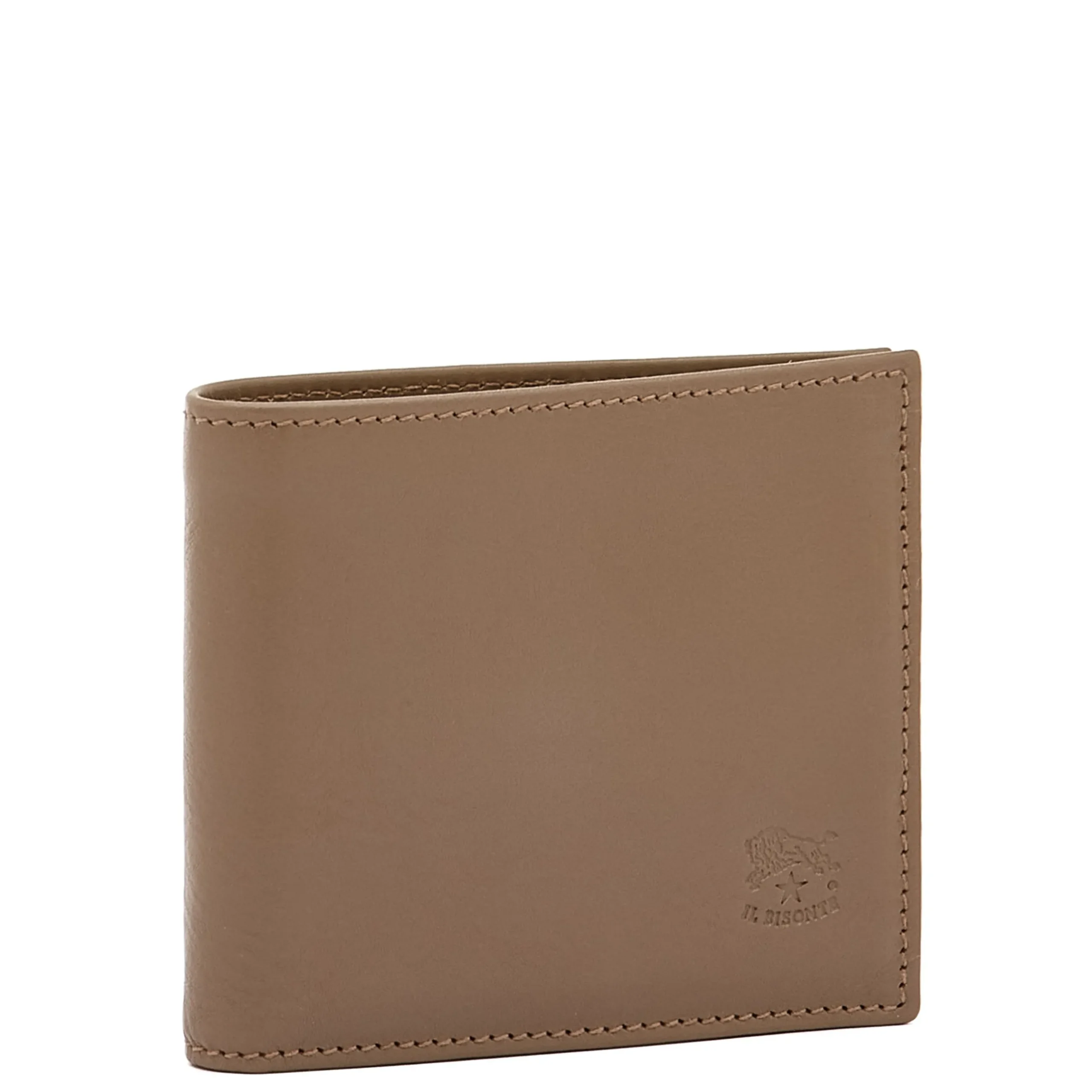 Men's bi-fold wallet in leather color light grey