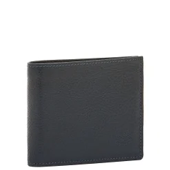 Men's bi-fold wallet in leather color blue