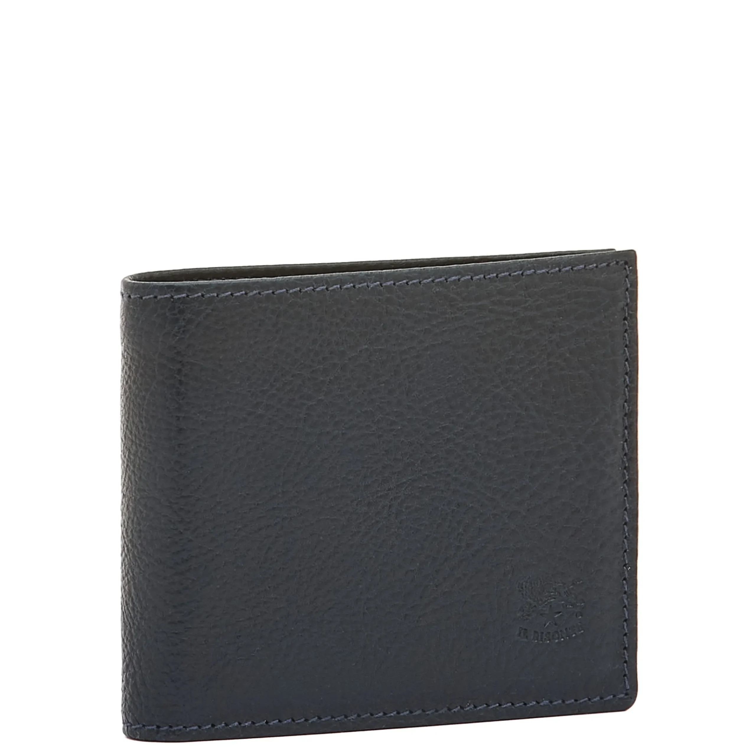 Men's bi-fold wallet in leather color blue