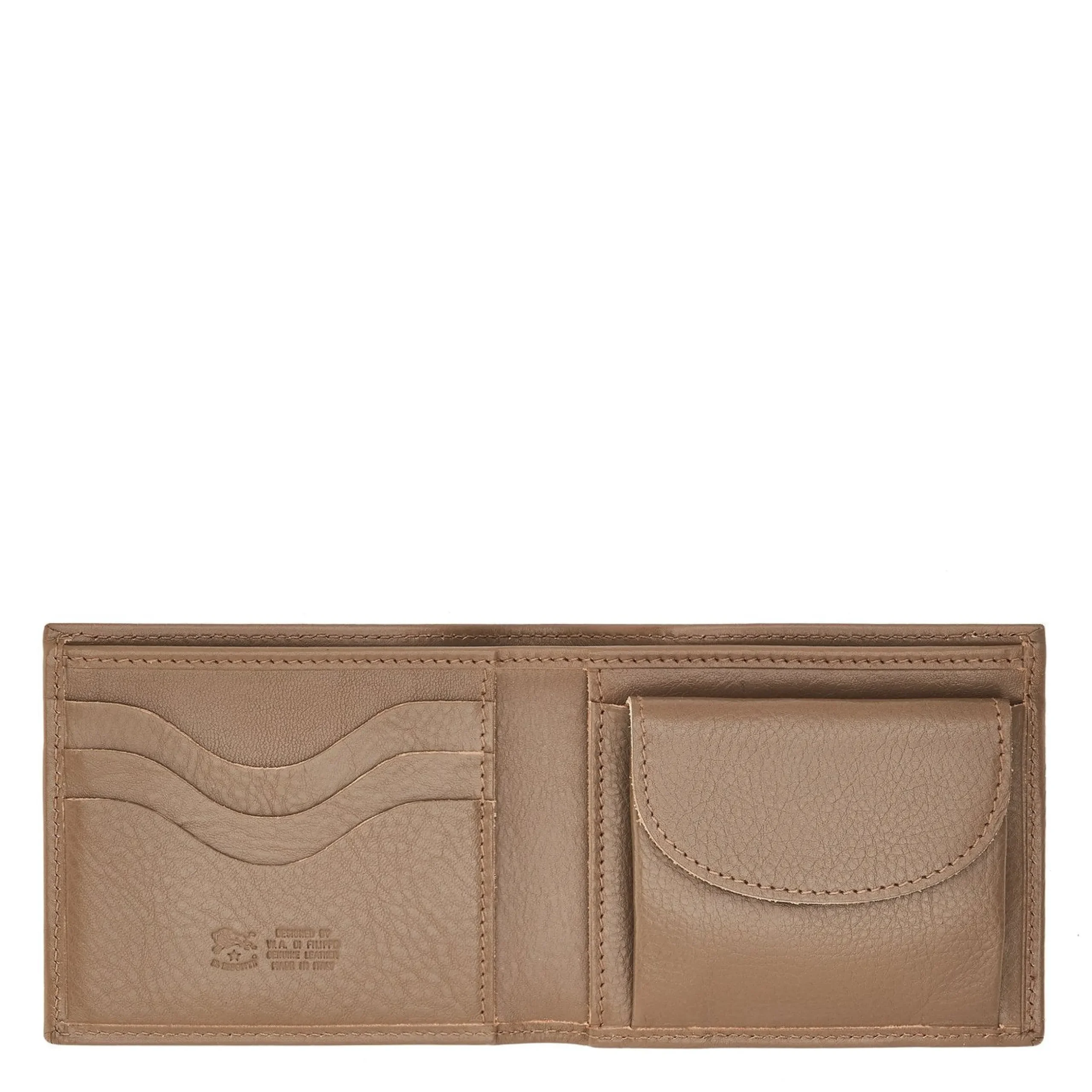 Men's bi-fold wallet in leather color light grey