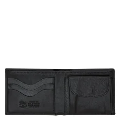 Men's bi-fold wallet in leather color black