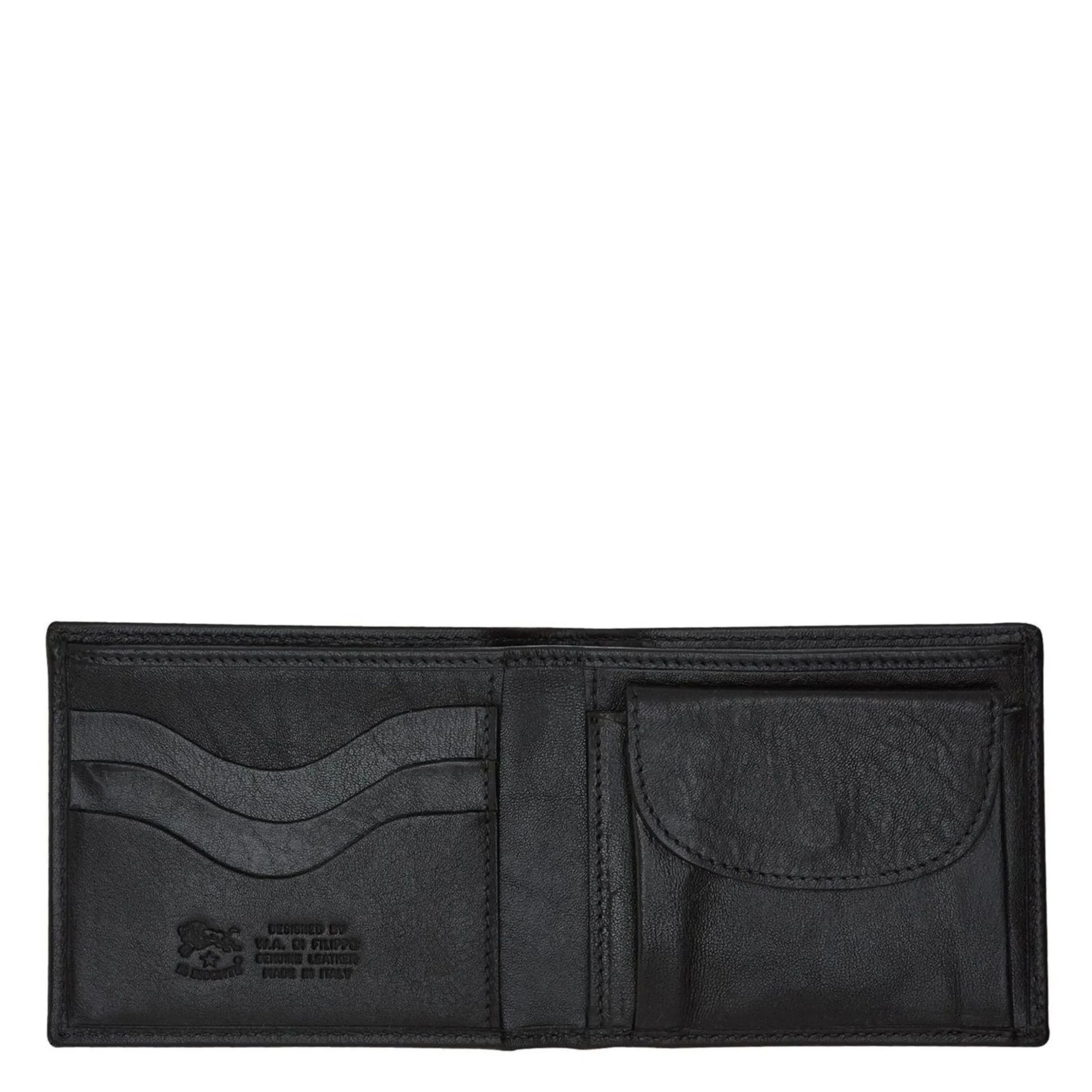Men's bi-fold wallet in leather color black