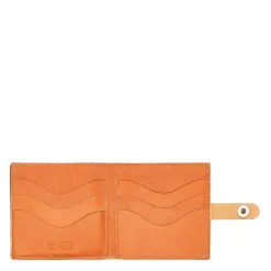 Men's bi-fold wallet in leather color caramel