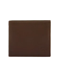 Men's bi-fold wallet in vintage leather color coffee