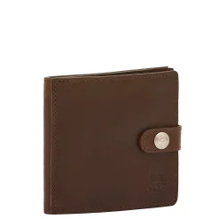 Men's bi-fold wallet in vintage leather color coffee