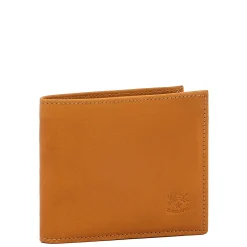 Men's bi-fold wallet in vintage leather color natural