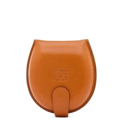 Men's coin purse in leather color caramel