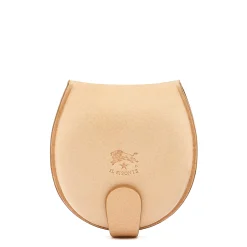 Men's coin purse in leather color natural