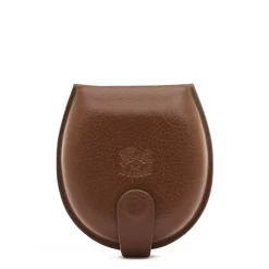 Men's coin purse in leather color arabica