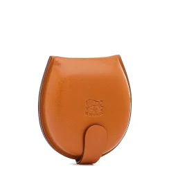 Men's coin purse in leather color caramel