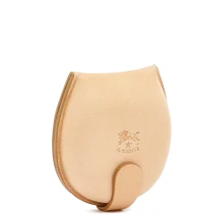 Men's coin purse in leather color natural