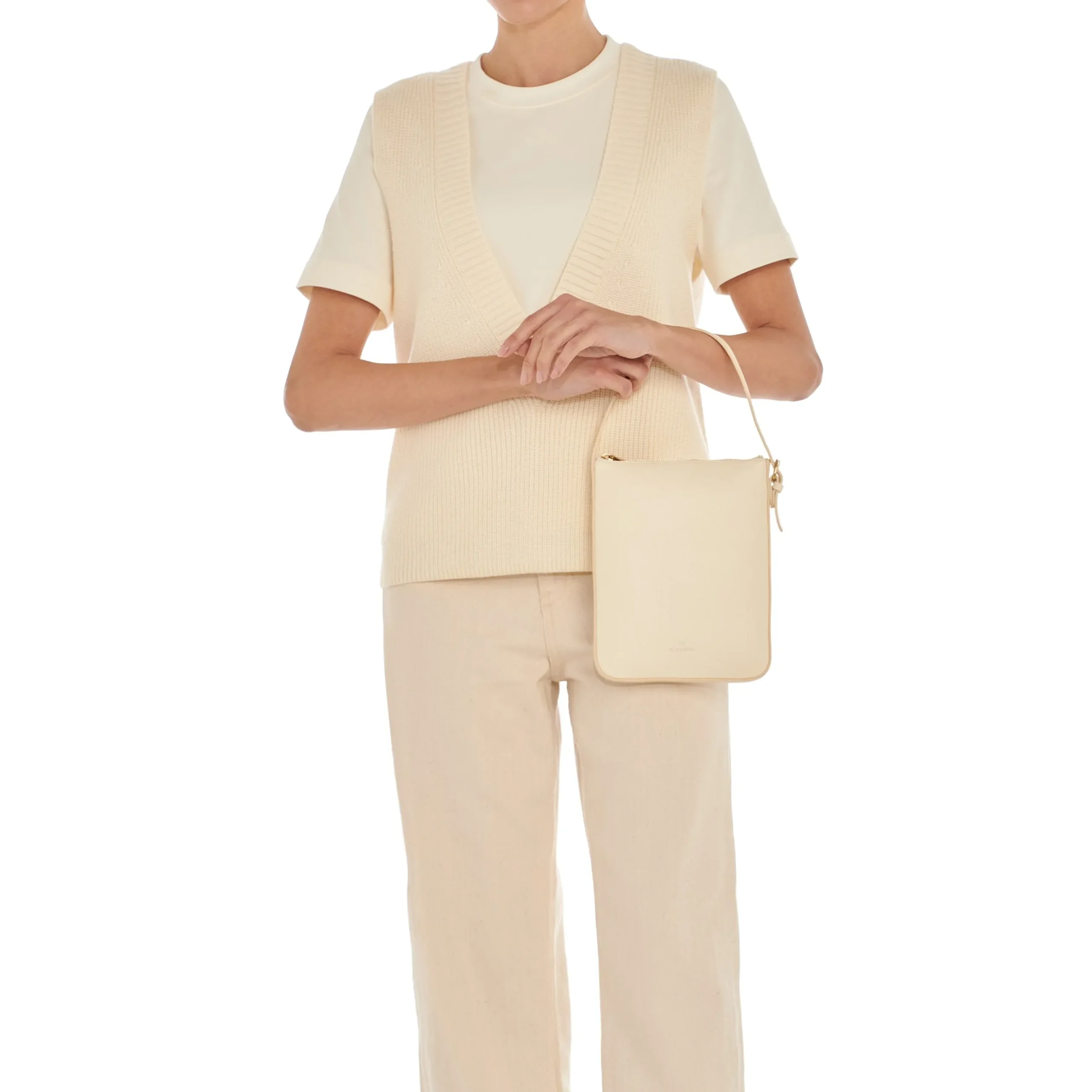 Modulo Women's crossbody bag in leather color white