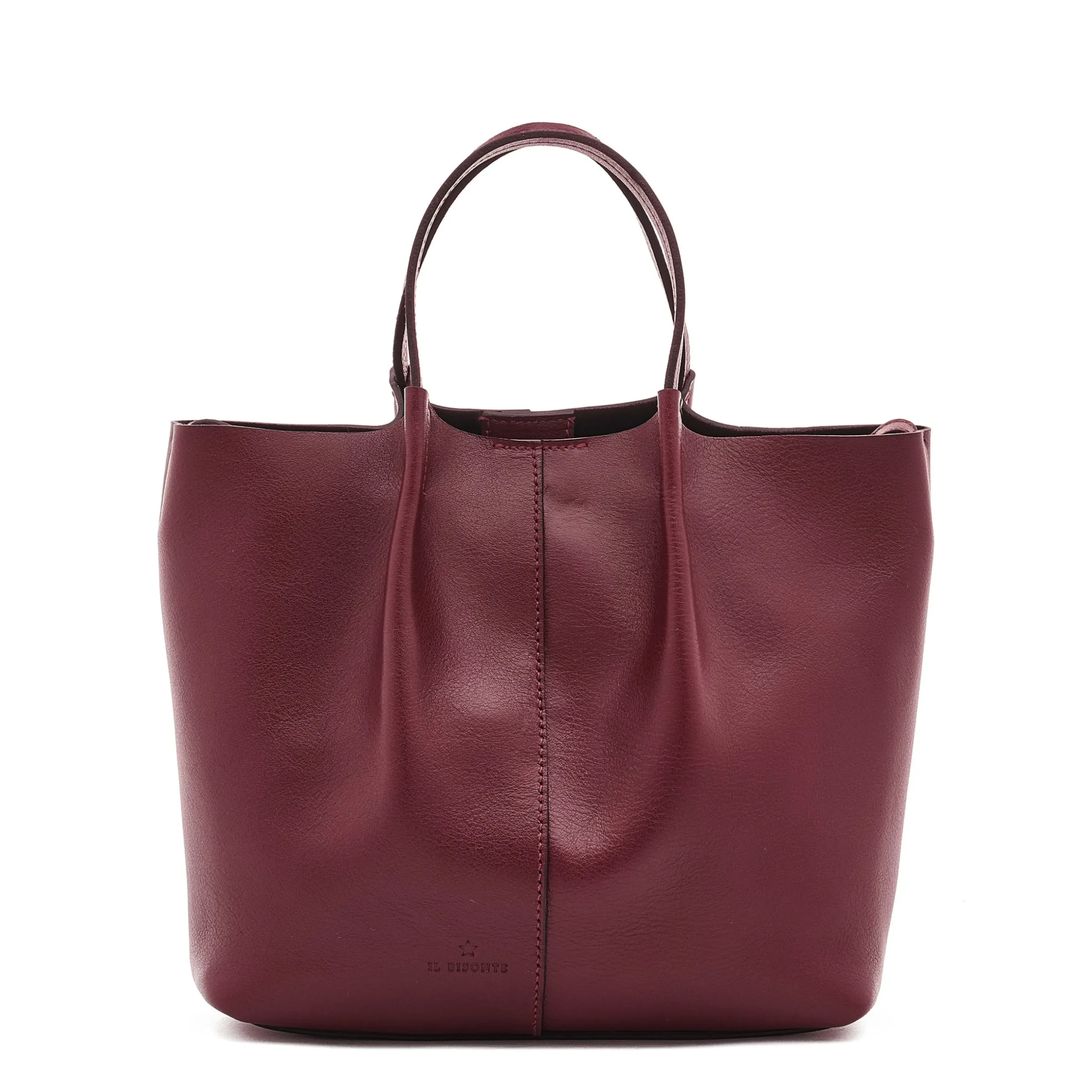 Nina Women's crossbody bag in leather color black cherry