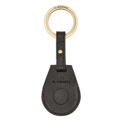 Nina Women's air tag keyring in leather color black