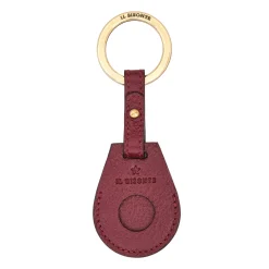 Nina Women's air tag keyring in leather color black cherry