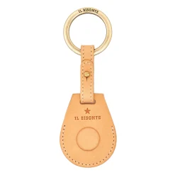 Nina Women's air tag keyring in leather color natural