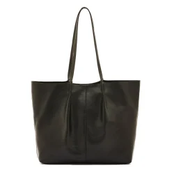 Nina Women's tote bag in leather color black