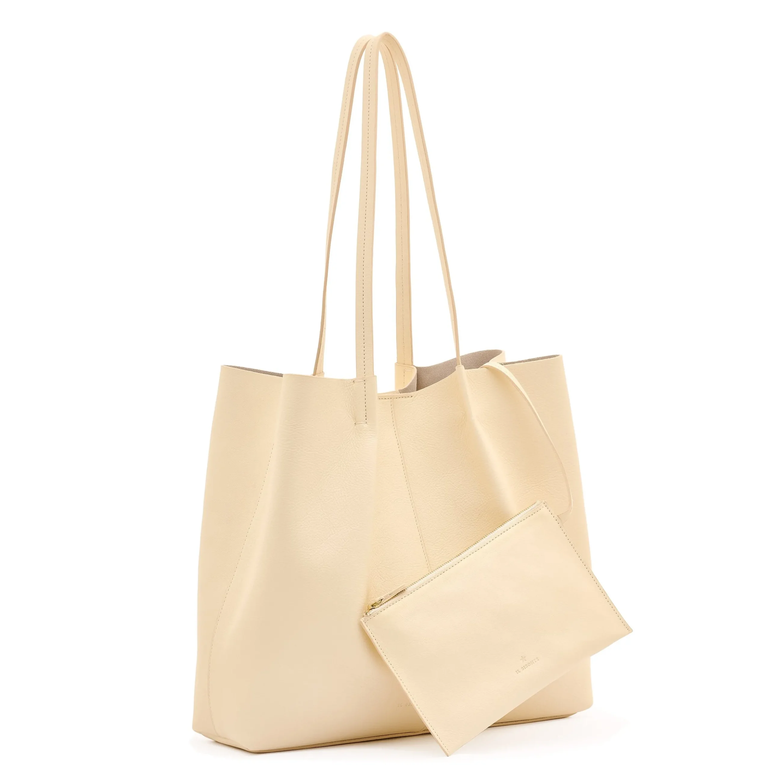 Nina Women's tote bag in leather color milk