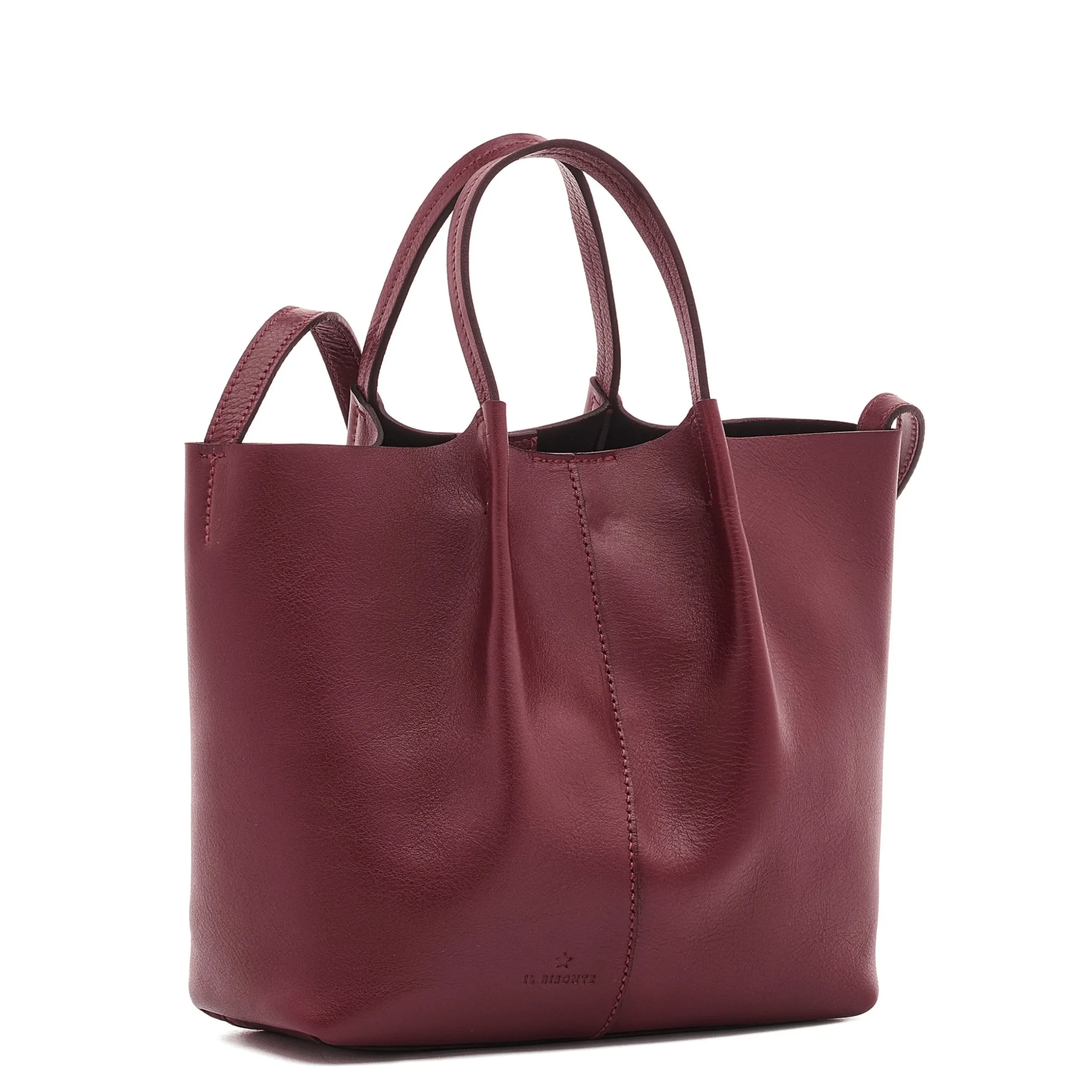 Nina Women's crossbody bag in leather color black cherry
