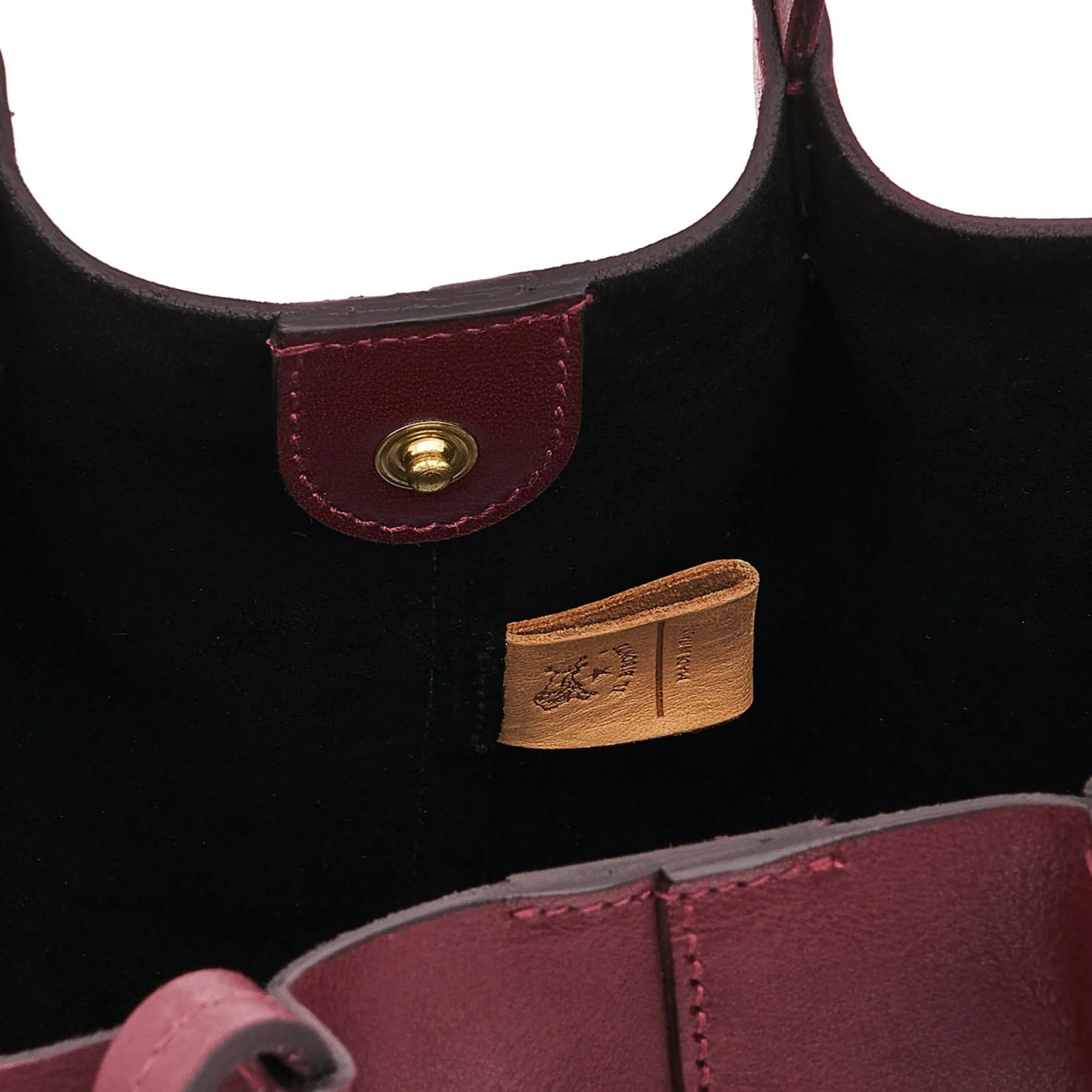 Nina Women's crossbody bag in leather color black cherry