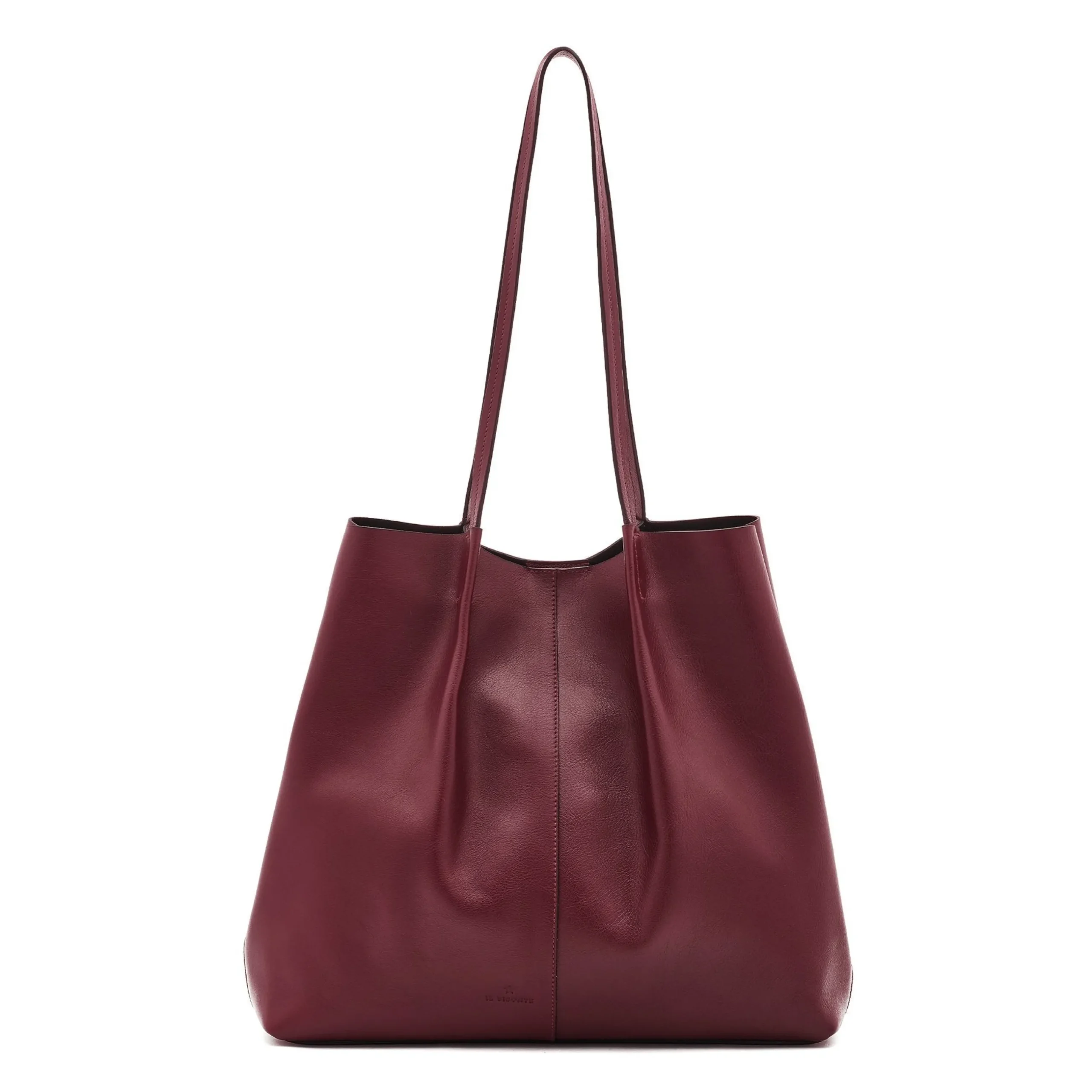 Nina Women's tote bag in leather color black cherry