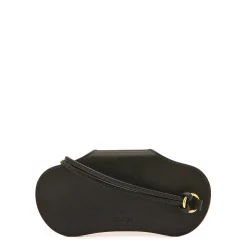 Nina Women's glasses case in leather color black