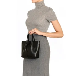 Nina Women's crossbody bag in leather color black