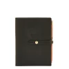 Note book in leather color black