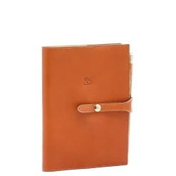 Note book in leather color caramel