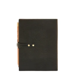 Note book in leather color black
