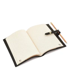 Note book in leather color black