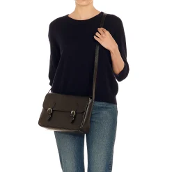 Novecento Women's messenger in leather color black