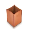 Office & business Desktop pen holder in leather color caramel