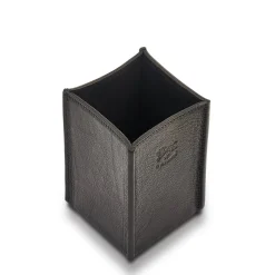 Office & business Desktop pen holder in leather color black