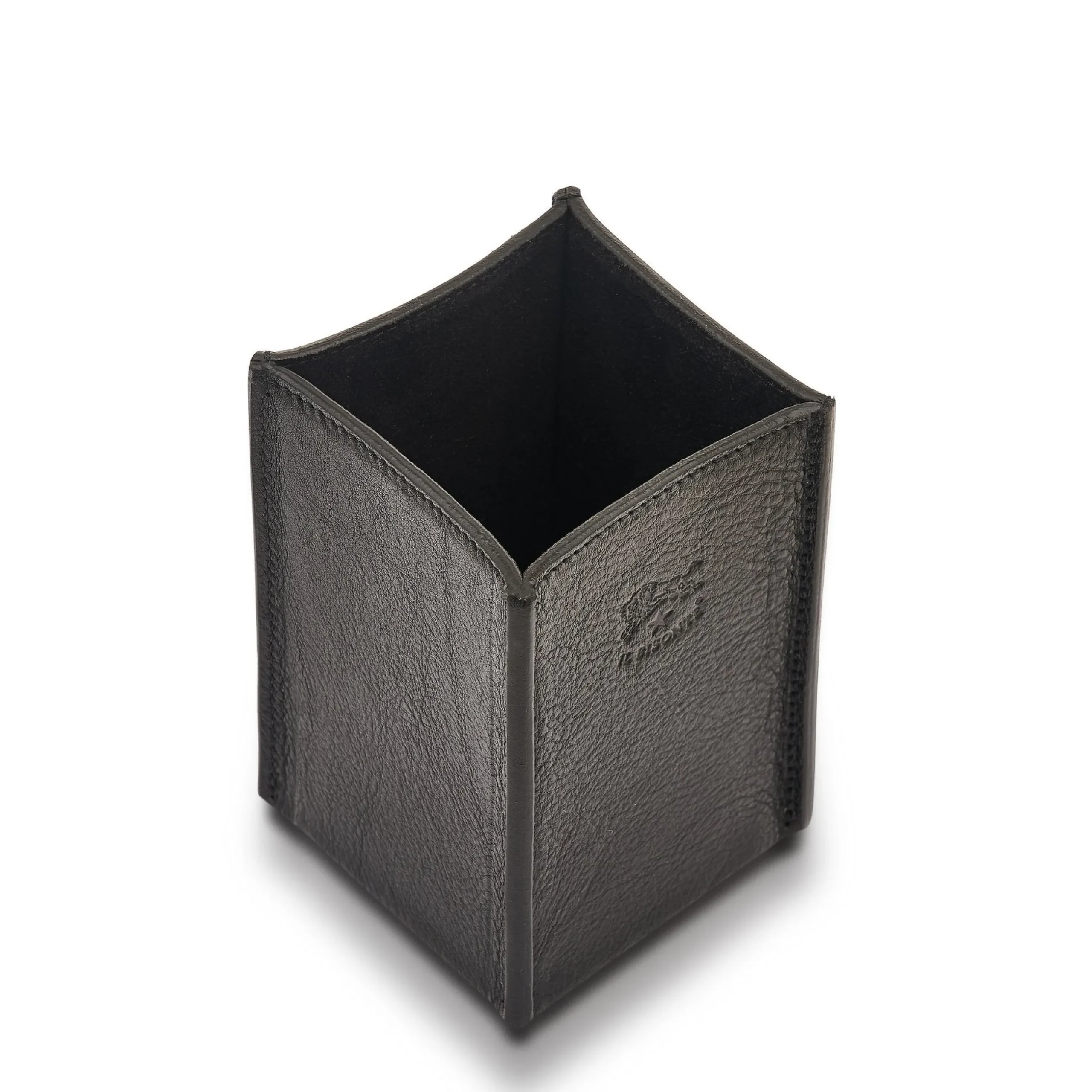 Office & business Desktop pen holder in leather color black