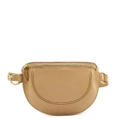 Oliveta Women's belt bag in leather color caffelatte
