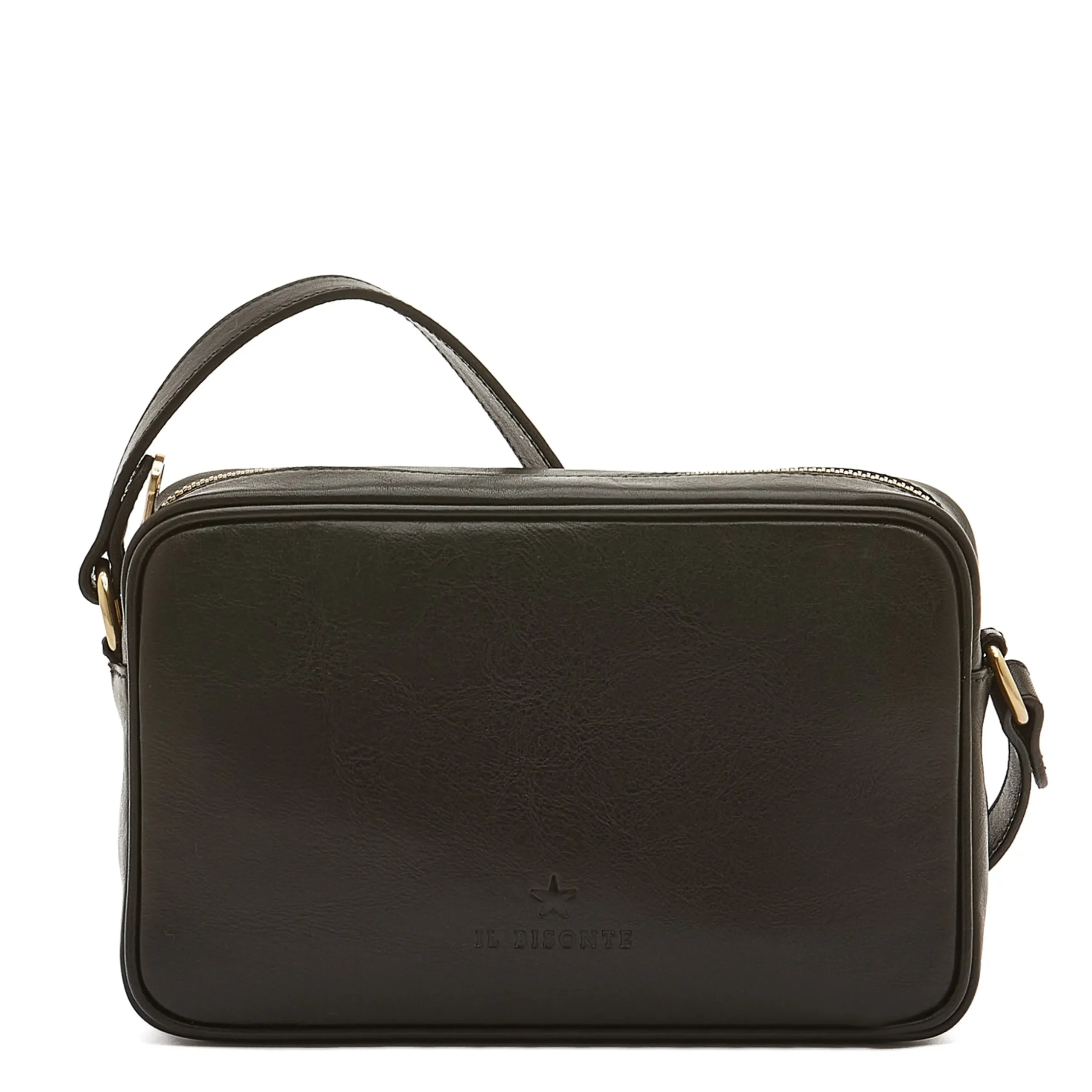 Oliveta Women's crossbody bag in leather color black