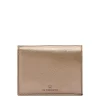 Oliveta Women's small wallet in metallic leather color metallic bronze